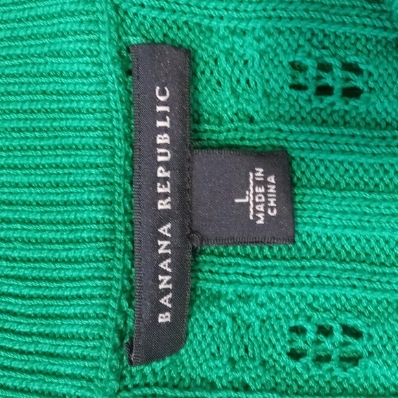 💚Banana Republic💚 - Green/White Knit Sweater Dress - Picture 4 of 13